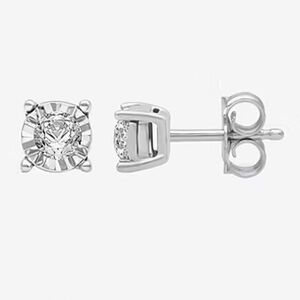 1/6 CT. T.W. Natural White Diamond 5.6mm Sterling Silver Stud Earrings